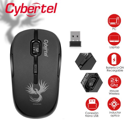 Mouse Cybertel Phoenix CYB M700X Wifi Recargable