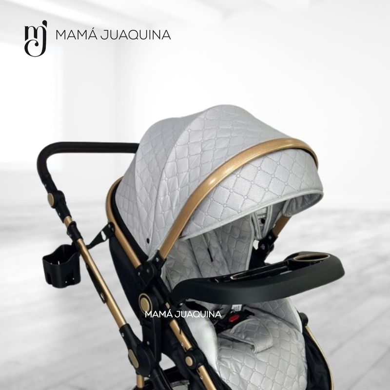 Coche-Moises-«LUMIERE»-Con-Bolso-Pañalero---Gris