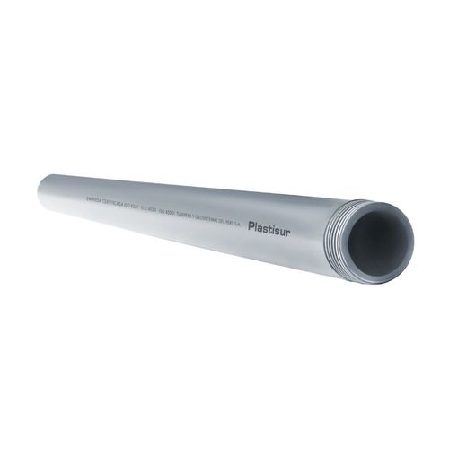 Tubo PVC Plastisur 1/2" x 5m Agua Fría con Rosca