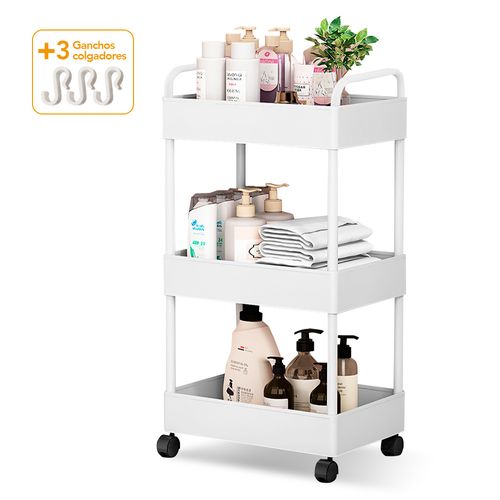 Carrito Organizador 3 Niveles con Ruedas para Baño BL AY8