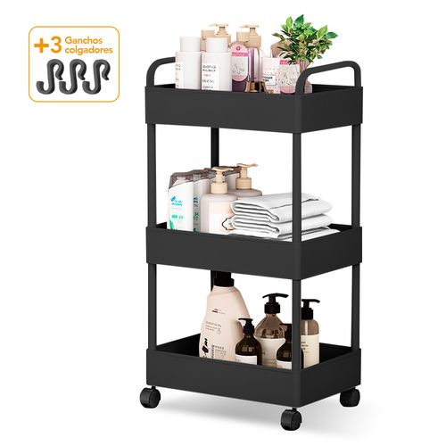 Carrito Organizador 3 Niveles con Ruedas para Baño NG AY8