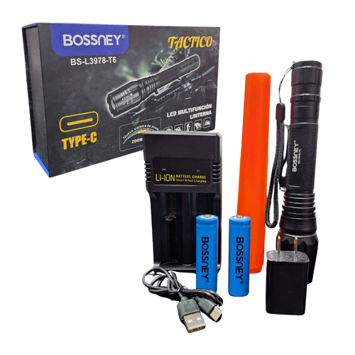 Linterna Tactica de Mano Bossney BS-3978-T6