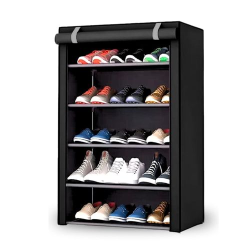 Zapatera de tela 5 niveles 95cm x 58cm - Negro