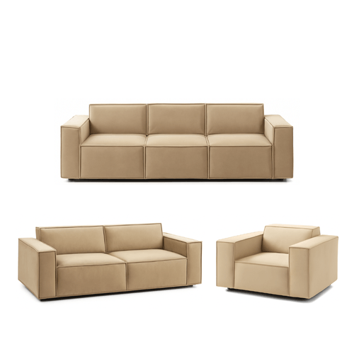 Juego de Sala Vitoriano 3-2-1 - Beige
