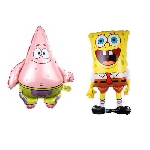 Set x 2 Globos metálicos Bob Esponja y Patricio grandes (desinflado)