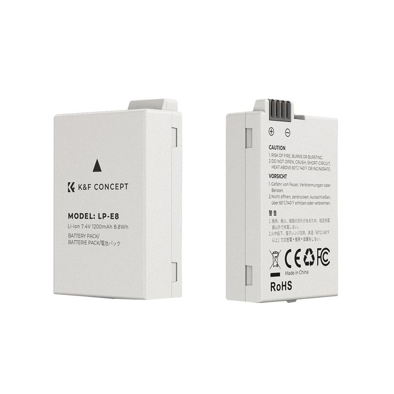 Kit-de-cargador---2-baterias-Canon-LP-E8-K-F-Concept---KF280027