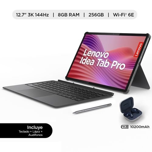 Tablet Lenovo Idea Tab Pro 12.7" 256GB 8GB RAM + Teclado + Lapiz + Audífonos