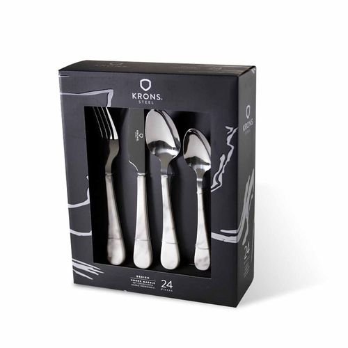 Set Cubiertos Smoke Marble x24 – Prácticos, Resistentes y Elegantes (JYA)