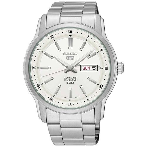 Reloj Seiko 5 SNKP09 Automatico Acero Inoxidable Plateado Blanco