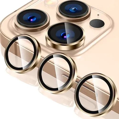 Micas de Camara Individuales Metal Dorado para Iphone 13 / 13 Pro Max