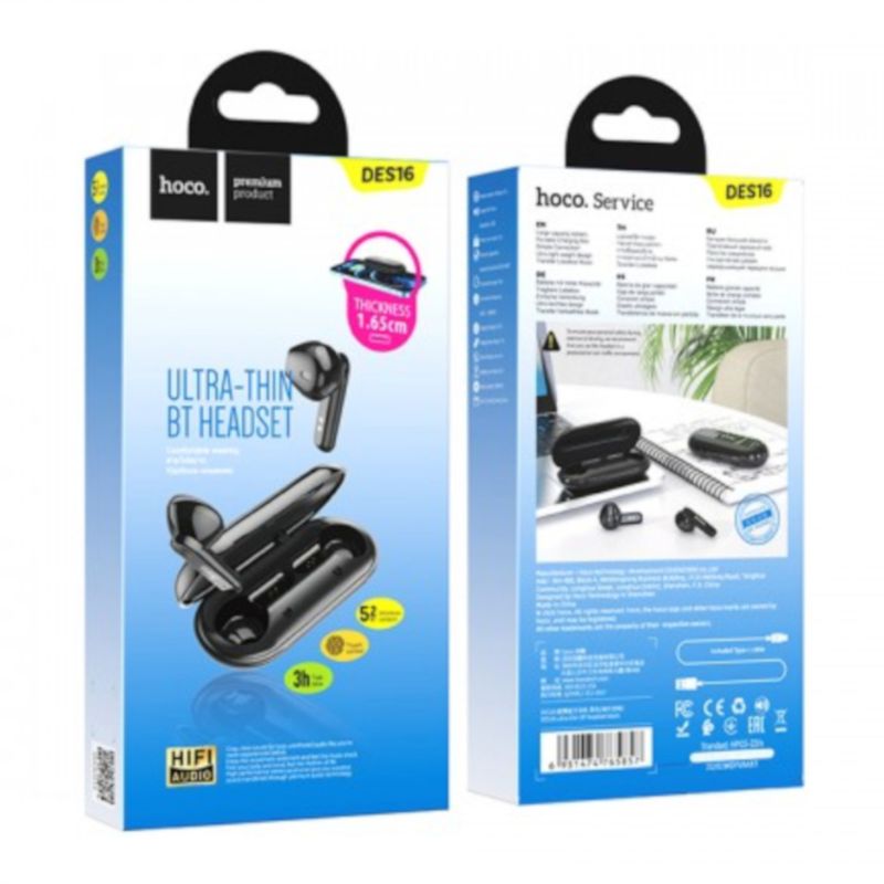 AURICULARES-TWS-AUDIFONOS-BLUETOOTH-DES16-NEGRO
