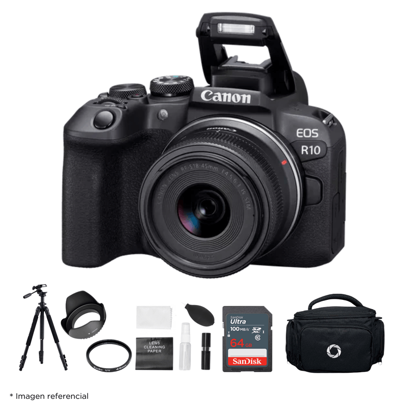 Camara-Canon-EOS-R10---Lente-RF-S-18-45mm---Kit-Ultimate-de-Accesorios