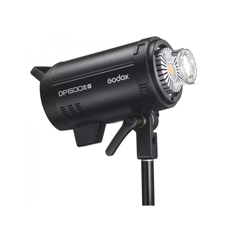 Flash-de-estudio-Godox-DP600-III-V-con-luz-de-modelado-LED
