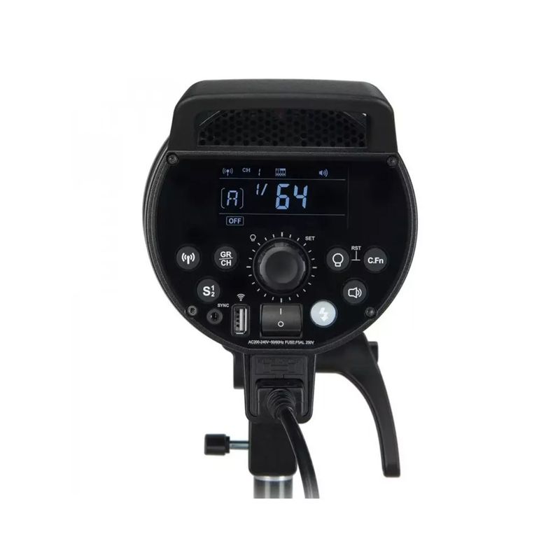 Flash-de-estudio-Godox-DP600-III-V-con-luz-de-modelado-LED