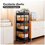 Carrito-Organizador-4-Niveles-con-Ruedas-Multiusos-para-Baño-Cocina-Negro-JY8