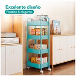 Carrito-Organizador-4-Niveles-con-Ruedas-Multiusos-para-Baño-Cocina-Turquesa-JY8