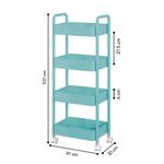Carrito-Organizador-4-Niveles-con-Ruedas-Multiusos-para-Baño-Cocina-Turquesa-JY8