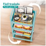 Carrito-Organizador-4-Niveles-con-Ruedas-Multiusos-para-Baño-Cocina-Turquesa-JY8