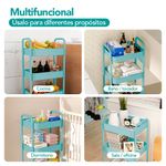 Carrito-Organizador-4-Niveles-con-Ruedas-Multiusos-para-Baño-Cocina-Turquesa-JY8