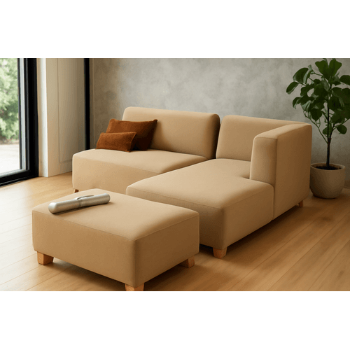 Seccional Sienna - Beige + Banqueta de Regalo