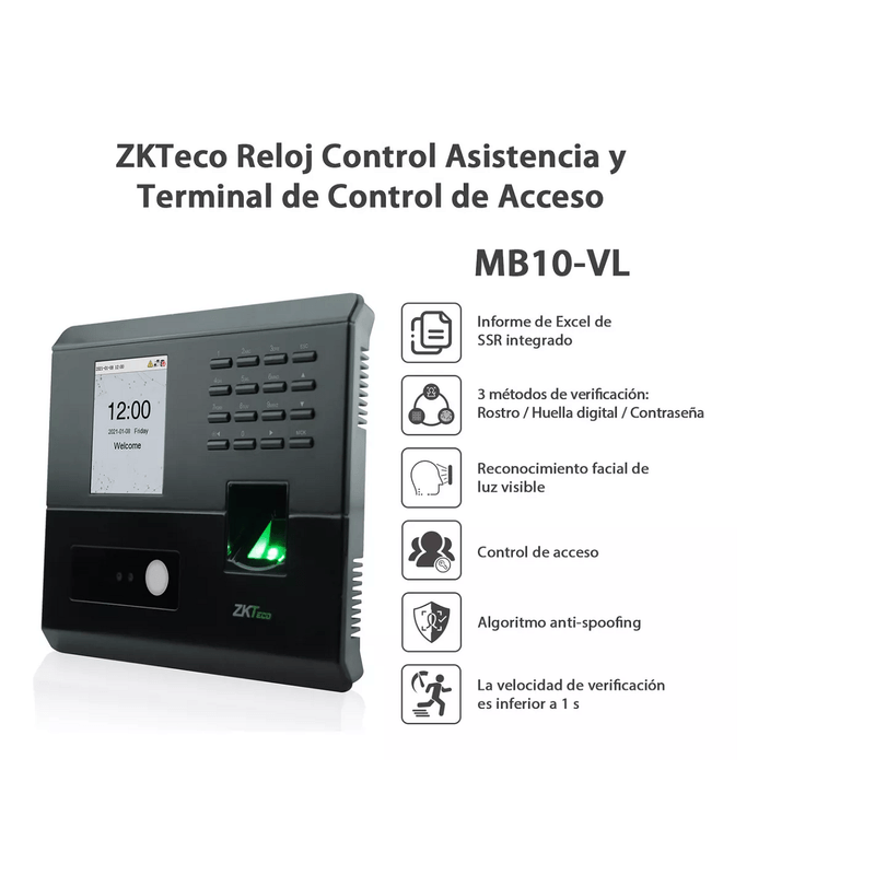 Control-de-acceso-y-Asistencia-Personal-Marcador-Facial-Zkteco-ZK-MB10-VL