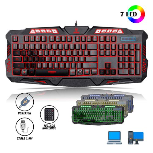 TECLADO GAMER MICRONICS K701T LED USB LUMIERE