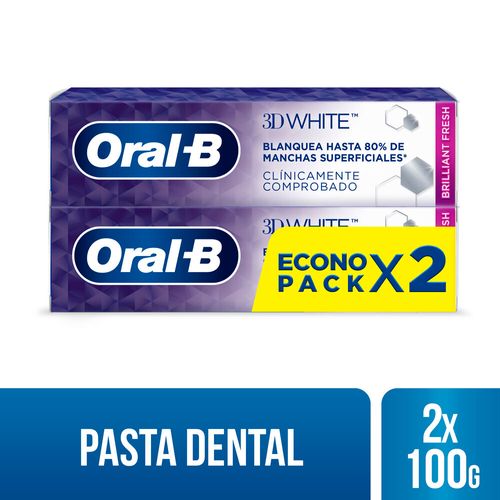Pasta Dental Oral B 3D White 76ml x2 unidades