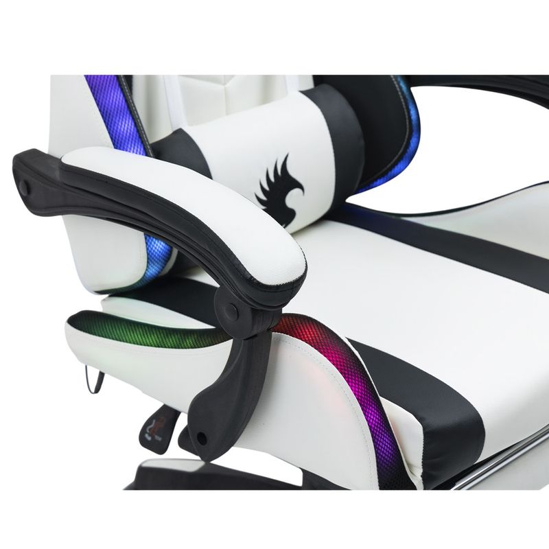 Silla-Gamer-Ergonomica-Dreizt-Shine-RGB-Series-Blanco-Luces-con-Posapies-Reclinable