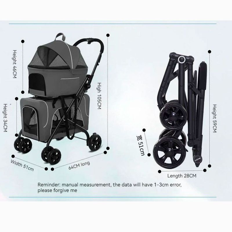 Coche-Desmontable-de-Dos-Pisos-Negro