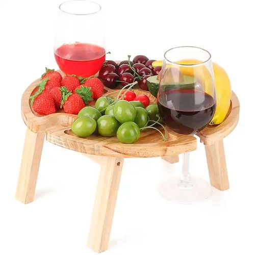 Mesa Plegable para Piqueos y Vino