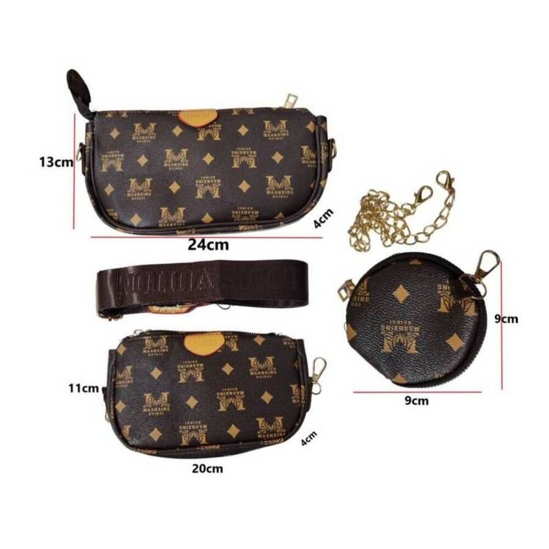 Cartera-Bolso-Monedero-3-en-1-Marron