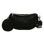 Cartera-Canguro-Riñonera-Elegante-Cuero-PU-Piedras-Negras