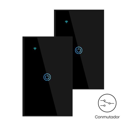 Conmutador Inteligente Wifi 1 Botón Negro Pack 2 Unidades - Nexio