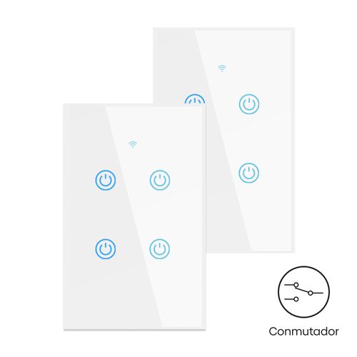 Conmutador Inteligente Wifi 4 Botones Blanco Pack 2 Unidades - Nexio