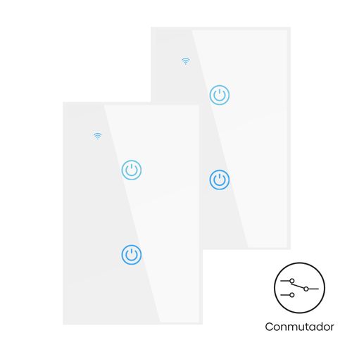 Conmutador Inteligente Wifi 2 Botones Blanco Pack 2 Unidades - Nexio