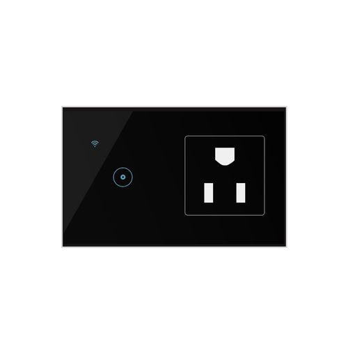 Enchufe con Interruptor de 1 Botón Inteligente Wifi Negro