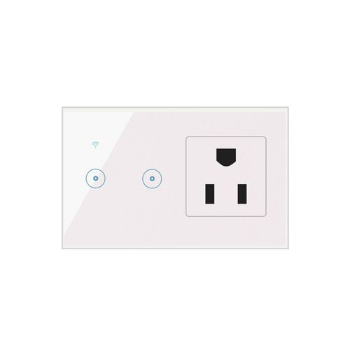 Enchufe con Interruptor de 2 Botones Inteligente Wifi Blanco