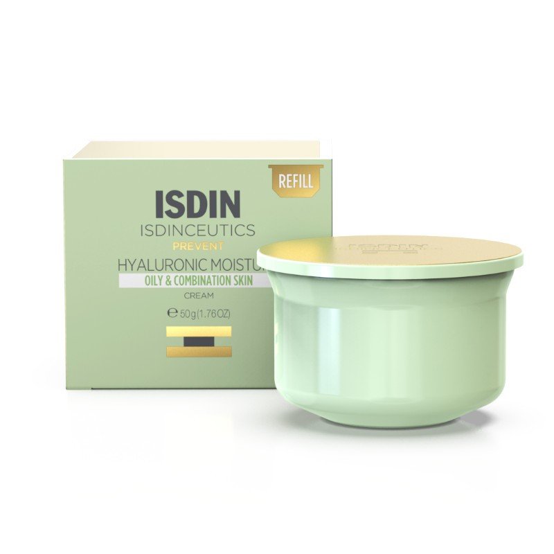 Pack-Isdin-Isdinceutics-Hyaluronic-Moisture-para-Piel-mixta-a-Grasa---Refill---Crema-Hidratante-Con-Acido-Hialuronico