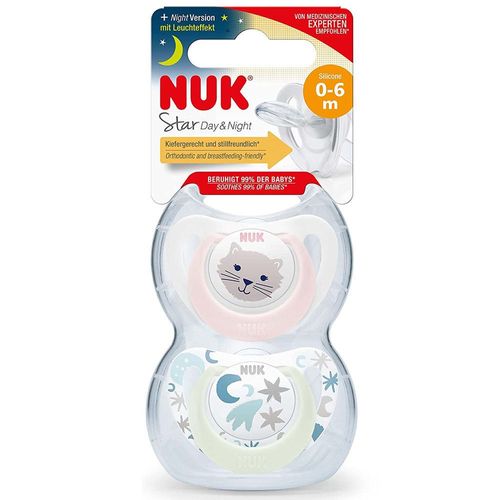 Nuk Chupón Star Día y Noche 0-6 meses Niña