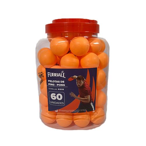 PELOTAS PARA PING PONG 3 ESTRELLAS POTE DE 60 PCS FUBBALL NARANJA