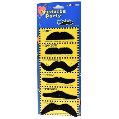 Set x 6 bigotes falsos disfraz Halloween