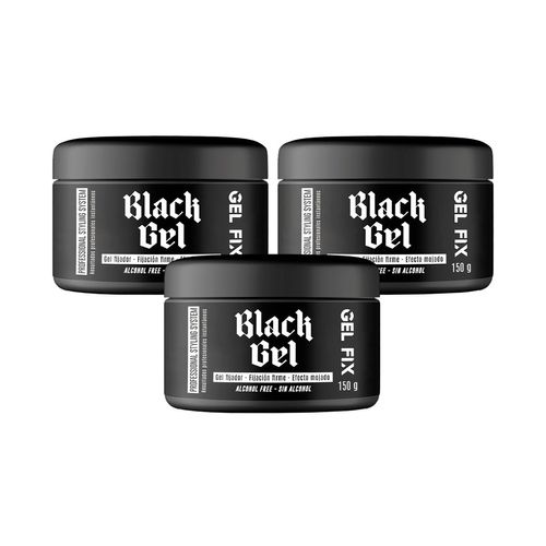 Gel de Cabello Fix Black sin Alcohol 150g Vena 3 und