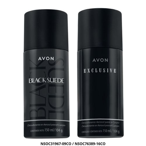 Pack Avon Desodorante en Aerosol Black Suede y Exclusive