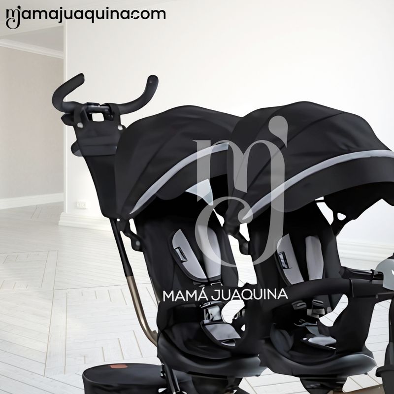 Triciclo-Doble-Asiento-«TWIN-RACE»-USB-Negro