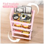 Carrito-Organizador-4-Niveles-con-Ruedas-Multiusos-para-Baño-Cocina-Rosado-JY8