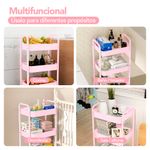 Carrito-Organizador-4-Niveles-con-Ruedas-Multiusos-para-Baño-Cocina-Rosado-JY8