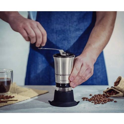 Molinillo para café Realce de acero inoxidable con cuerpo de acrílico con molino de cerámica Tramont