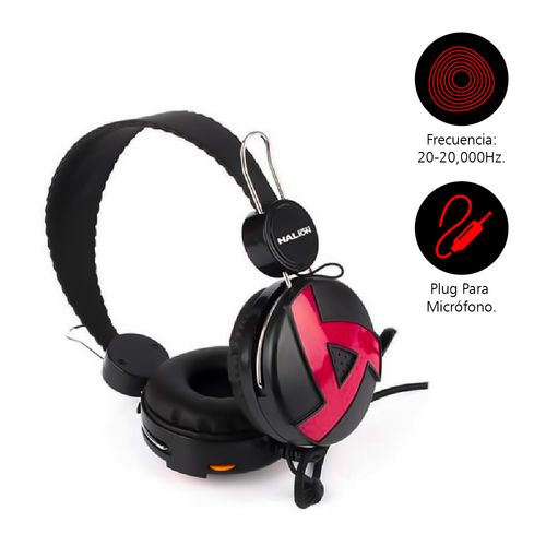 Auricular Halion HA-211 Negro con Rojo