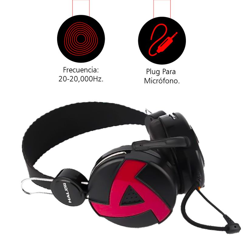 Auricular-Halion-HA-211-Negro-con-Rojo