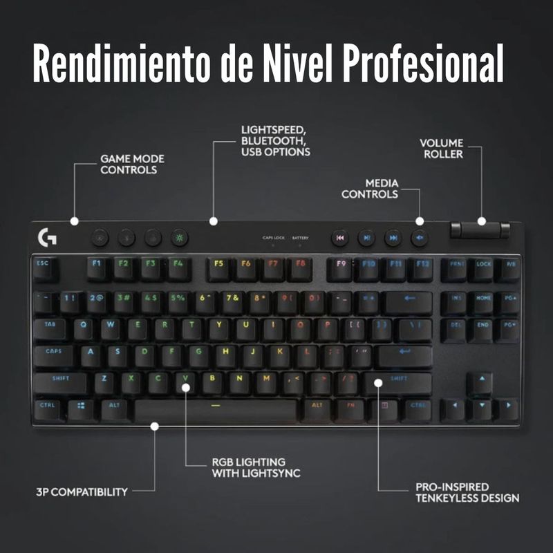 Logitech-G---Teclado-Pro-X-TKL-Lightspeed-Switch-Brown---Negro